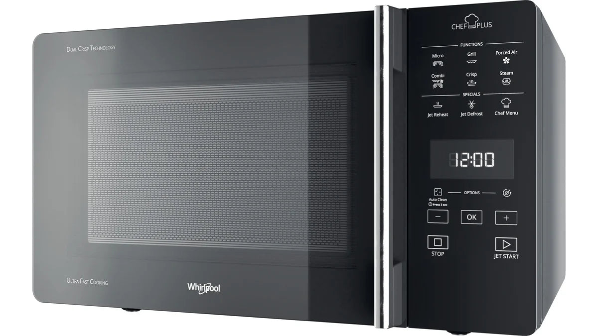 Microonde Combinato Whirlpool Chef Plus Mcp 359 Sl 800 W 25 Litri Grill (A30xL52xP49,4) Funzione Cottura A Vapore Argento
