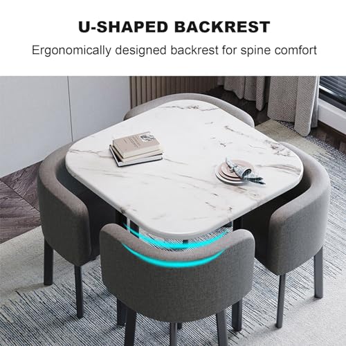 YHKJLYH Set Tavolo da Pranzo Rotondo/Quadrato con sedie, Tavolo da conferenza Moderno e Set da 4 sedie, Combinazione Tavolo Reception e Sedia, Set Tavolo da Cucina in Legno per 4 Persone per soggior : Casa e cucina