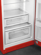 Smeg, Frigorifero Doppiaporta FAB30RRD5 a Libera Installazione, Cerniera a Destra, Frigorifero Ventilato e Freezer Statico, Design Bombato 50's Style, Rosso