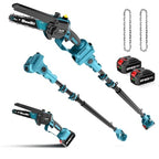 2 in 1 Mini Motosega con Batteria 8000mAh, Seesii 6 Pollici Motosega Telescopica senza spazzole, Svettatoio Telescopico Auto Lubrificante, Serbatoio Olio 30ml, Altezza Di Lavoro 4,57m : Amazon.it: Giardino e giardinaggio