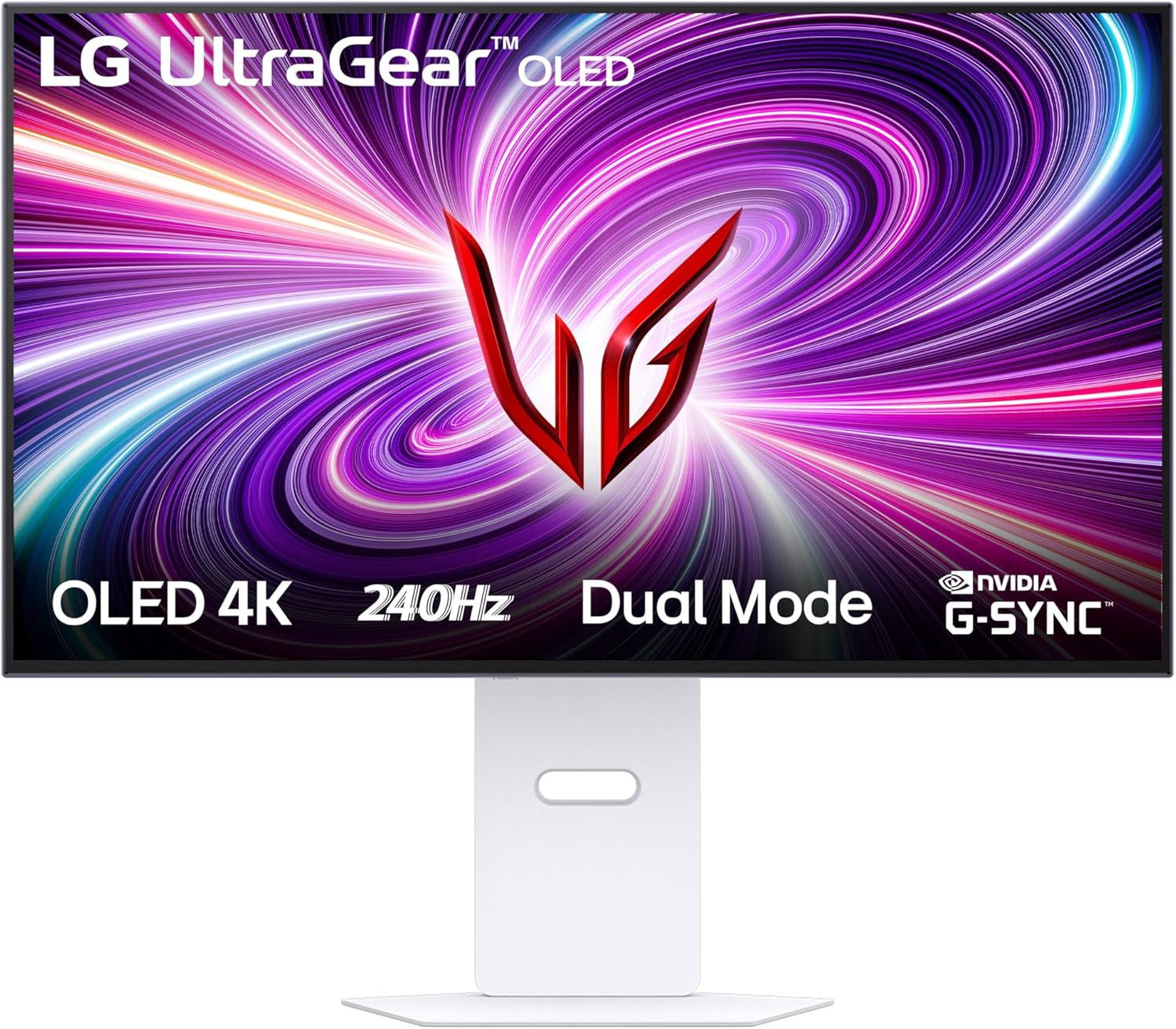 LG UltraGear OLED 32GS95UV Monitor Gaming 32", UHD 4K (3840x2160) 240Hz, 480Hz in FHD con Dual Mode, 0,03ms (GtG), G-Sync, FreeSync Premium Pro, HDR 400 True Black, HDMI 2.1, DisplayPort, Bianco