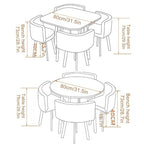 YHKJLYH Set Tavolo da Pranzo Rotondo/Quadrato con sedie, Tavolo da conferenza Moderno e Set da 4 sedie, Combinazione Tavolo Reception e Sedia, Set Tavolo da Cucina in Legno per 4 Persone per soggior : Casa e cucina