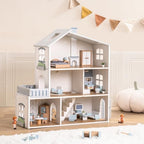 ROBUD Casa delle bambole in legno luci,3 piani, inclusi mobili e scale, giocattoli per bambini dai 3 anni in su : Amazon.it: Giochi e giocattoli