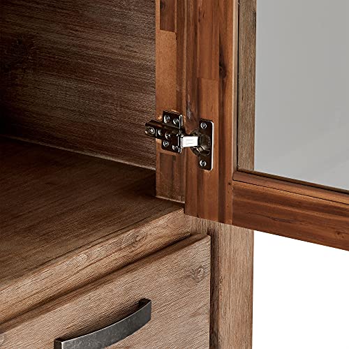Ibbe Design Vetrina Credenza Vetrina Moderna Marrone Vetrina Mobile con 4 Ante e Casetti Alaska per Salotto Soggiorno Cucina, in Legno Massello di Acacia : Amazon.it: Casa e cucina