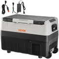VEVOR Car Refrigerator, 55 Litres Portable Double Zone Refrigerator Compressor for Camping with Handle and Wheels, 0.6 kW.h from -20 °C to 10 °C Adjustable Electric Thermal Fridge for Boat Truck