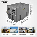 VEVOR Portable Fuel Tank 439 Litre 12V DC Large Fuel Tank with Grey Transfer Pump for Tractor Ship Camper Outdoor Industries Construction Industries