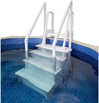 Gradini antiscivolo per piscine | Grigi | Per piscine fuori terra | Possono essere montati su ponti alti da 48" a 54" | Scale di sicurezza con portata fino a 300 libbre