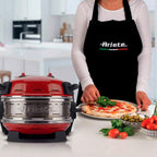 Ariete 927 Pizzeria Ariete, Forno pizza doppio, 2300 W, 2 pietre refrattarie, 2 pizze in 4 minuti, 2 termostati, Diametro 32 cm, 5 livelli di cottura, 2 pale in acciaio inox, Rosso