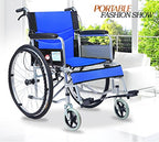 GX Wheelchair Sedia a Rotelle   Carrozzina Pieghevole per Anziani Carriola Portatile Multifunzione per Disabili, Blu : Amazon.it: Salute e cura della persona