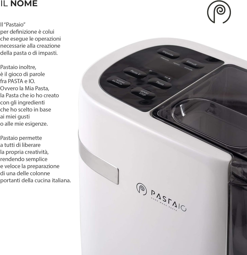 CLASSE ITALY PASTAIO Macchina per la Pasta con 16 trafile di cui 5 in Bronzo. 5 ANNI GARANZIA ITALIA, Pasta Maker, con bilancia, fino a 800g di pasta, 25 tipi diversi di pasta