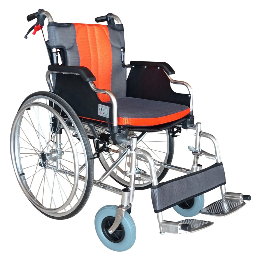 Sedia a Rotelle Superleggera KEROS in Alluminio – 13,7 kg, Braccioli Ribaltabili, Freni da Maniglia, Seduta 45 cm