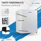 PremierTech Mini Congelatore, Freezer 42 litri, 4**** Stelle, Compatto, Da Tavolo, Risparmio Energetico, Porta reversibile, Bianco, PT-FR43