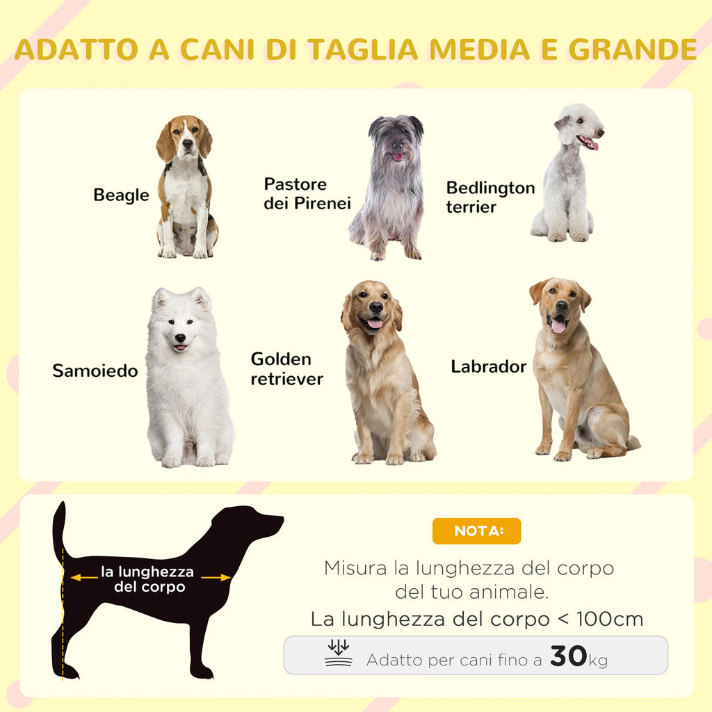 Easycomfort Cuccia per Cani da Esterno con Terrazza, Finestra e Tetto Impermeabile, 124x112x105cm, Grigio