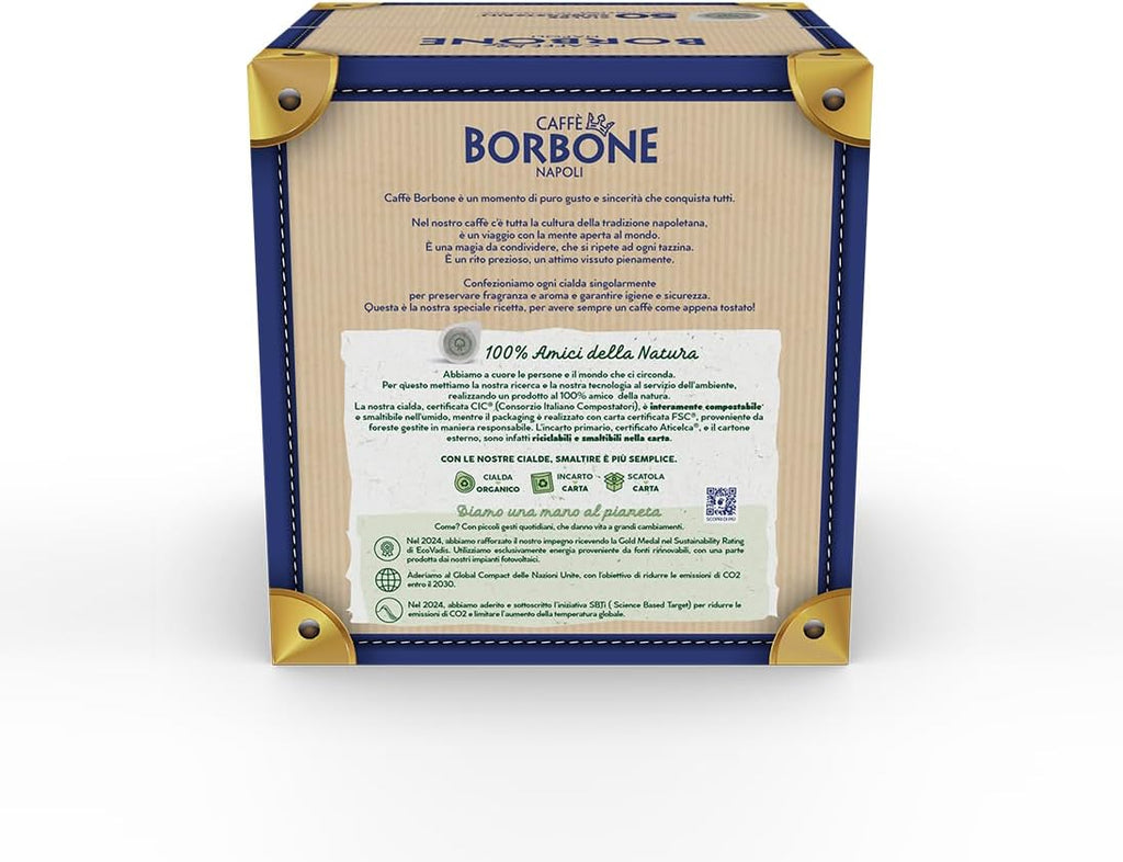 CAFFÈ BORBONE Bluemoon Espresso and Infusion Machine – Compatible with E.S.E 44 mm Pods + 50 Compostable Pods Blue Blend – Body 8.5 – Christmas Gift Idea – Christmas Gift Idea