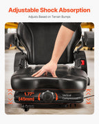 VEVOR Universal Forklift Seat with Adjustable Backrest, Armrest, Headrest and Safety Belt, Safe Folding Tractor Seat with Micro Switch for Lawnmowers