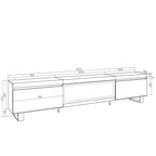 Skraut Home | Mobile TV Soggiorno | Ampio spazio a disposizione | 267x57x35 cm | TV di grande formato | Camino elettrico XXL | Design industriale | Stile moderno | Rovere e nero : Amazon.it: Casa e cucina
