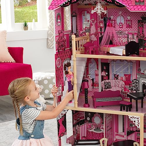 KidKraft Casa delle Bambole in Legno Amelia con Accessori e Mobili inclusi, Casa a 3 Livelli di Gioco con Ascensore per Bambole di 30 cm, Giocattolo per Bambini 3  Anni, 65093 : Amazon.it: Giochi e giocattoli