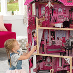 KidKraft Casa delle Bambole in Legno Amelia con Accessori e Mobili inclusi, Casa a 3 Livelli di Gioco con Ascensore per Bambole di 30 cm, Giocattolo per Bambini 3  Anni, 65093 : Amazon.it: Giochi e giocattoli