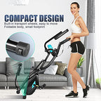 Profun Cyclette pieghevole da fitness, 10 livelli di resistenza magnetica e sedile ampio e confortevole, bicicletta di esercizio da interni, supporto per tablet e monitor digitale : Sport e tempo libero