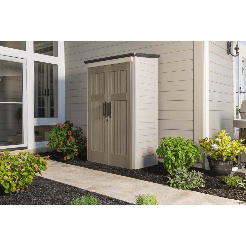 Capanno da giardino Rubbermaid, 52 piedi cubi, resistente alle intemperie, porte con serratura