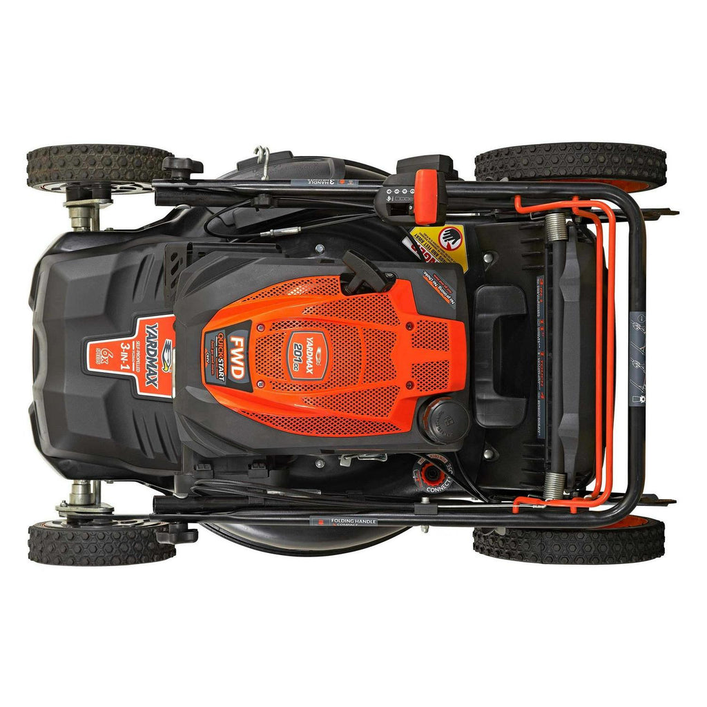 Rasaerba semovente a benzina 3 in 1 con trazione anteriore, SELECT PACE, 6 velocità CVT, ruote alte, 22 pollici, 201 cc, Yard Max