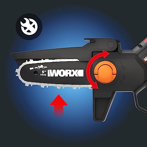 WORX Nitro Mini Motosega potatore a batteria WG325E, Motore Brushless, lubrificazione automatica, leggera e compatta, Motosega Elettrica, PowerShare 20V, con batteria e caricabatterie : Giardino e giardinaggio