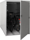 Garage per 2 Biciclette HWC-L56c, rimessa con deposito, in Metallo con Serratura 160x113x209cm - Grigio Chiaro