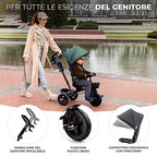 Kinderkraft AVEO Triciclo bambini dai 9 Mesi fino 25 kg, Passeggino con Maniglione del Genitore regolabile, Bici, Compatto pieghevole, Sedile girevole Fronte Mamma e Strada, Ruota libera, Rosa : Videogiochi