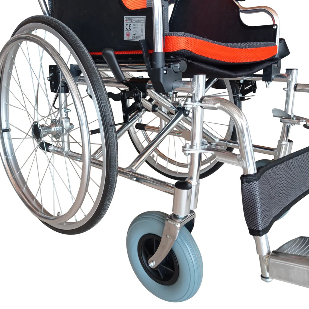 Sedia a Rotelle Superleggera KEROS in Alluminio – 13,7 kg, Braccioli Ribaltabili, Freni da Maniglia, Seduta 45 cm