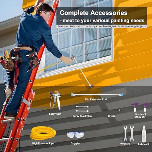 Airless Spruzzatore Vernice 3200psi, Produttività Avanzata Senza Assottigliamento per La Pittura Fai da te per Interni Della Casa Esterna : Amazon.it: Fai da te