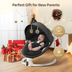 Ixdregan Sdraietta Neonati Elettrica   App e Telecomando Dondolo Neonati Elettrico con 3 timer, 5 Velocità di Altalena, 10 Musiche, Sdraietta Neonati Bluetooth Imbottita Morbida Baby (APP Nero) : Prima infanzia