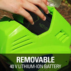 Coltivatore/motocoltivatore a batteria da 40 V da 10 pollici con batteria da 40 Ah e caricabatteria, 27062