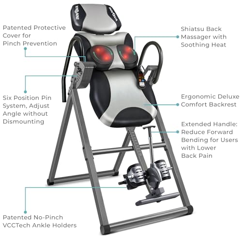 Innova Itm5000 Therapeutic Heat And Shiatsu Massage Inversion Table Tabella, Poliuretano, Nero/Grigio : Amazon.it: Sport e tempo libero