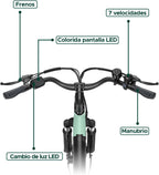 Bici Elettrica Per Adulti Da 26", 7 Velocità Bicicletta Elettrica da 36V 13Ah Batteria Rimovibile, 25km/h & Autonomia di 80-100km E-bike Per Pendolari Urbani, IP65 impermeabile