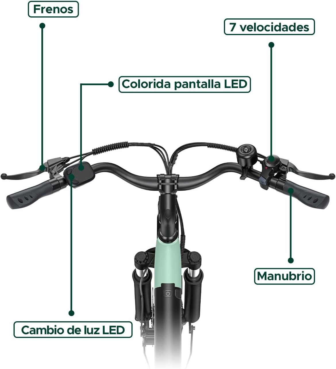 Bici Elettrica Per Adulti Da 26", 7 Velocità Bicicletta Elettrica da 36V 13Ah Batteria Rimovibile, 25km/h & Autonomia di 80-100km E-bike Per Pendolari Urbani, IP65 impermeabile