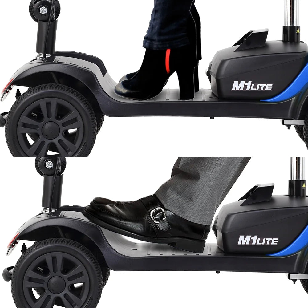 Scooter elettrico per anziani, sedia a rotelle elettrica pieghevole con cestino, pieghevole e compatto per viaggiare con la famiglia (blu) - MadeInUSA