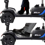 Scooter elettrico per anziani, sedia a rotelle elettrica pieghevole con cestino, pieghevole e compatto per viaggiare con la famiglia (blu) - MadeInUSA