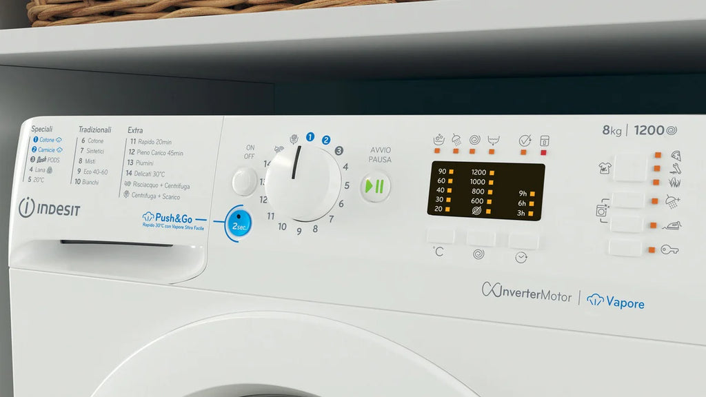 Lavatrice A Carico Frontale Indesit BWA 81295X WV IT Innex Steam 8 Kg Classe B 1200 Giri (A84,5xL59,5xP63) Motore Inverter Auto-Pulizia Bianco