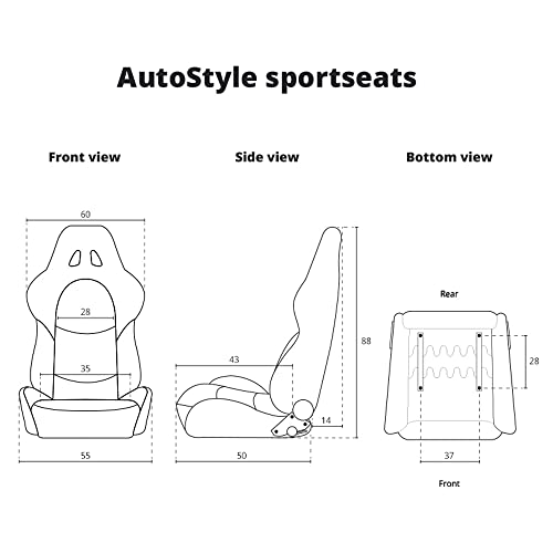 Sedile Sportivo 'LV'   Nero/Grigio   Schienale Fisso in Poliestere   incl. Slitte : Amazon.it: Sport e tempo libero