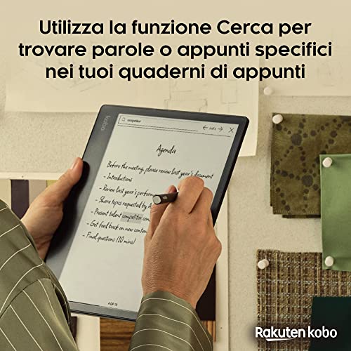 Kobo Elipsa 2E | eReader | Touchscreen antiriflesso da 10,3" con ComfortLight PRO | Kobo Stylus 2 inclusa | Luminosità regolabile | Wi Fi | Tecnologia Carta E Ink | 32 GB di archiviazione : Elettronica