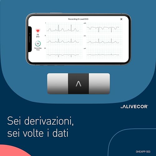 AliveCor KardiaMobile 6L ECG di livello medico | L’ECG Portatile a 6 Derivazioni | Rileva la Fibrillazione Atriale, Bradicardia e Tachicardia in Soli 30 Secondi | Distribuito da OMRON : Amazon.it: Commercio, Industria e Scienza
