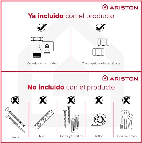 Ariston Pro1 Eco Slim   Thermos elettrico, 30 litri, a basso consumo verticale, scaldabagno elettrico, con funzione ECO 37,3 x 35,3 x 63,1 cm, prodotto per l'installazione in Spagna : Amazon.it: Fai da te