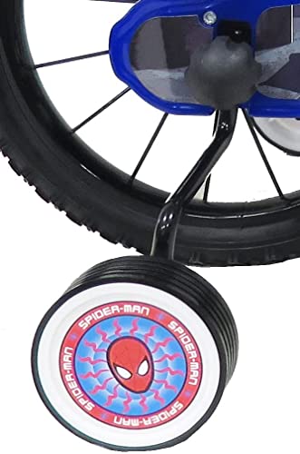 Kubbinga biciletta 16 Pollici, Bicicletta 4 ai 6 Anni Spiderman con stabilizzatori Laterali Unisex Bambini, Rosso e Blu : Sport e tempo libero