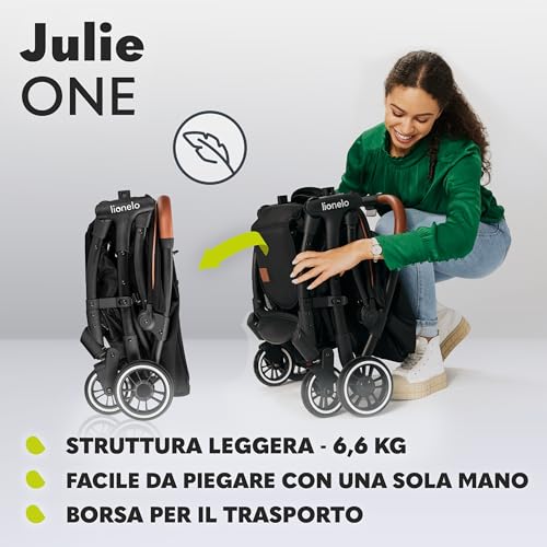 LIONELO Julie One Passeggino leggero e pieghevole da 0 mesi fino 22 kg Compatto con zanzariera, coprigambe, portabibite e borsa, Poggiapiedi regolabili e schienale alla posizione a sdraiata (Gold) : Amazon.it: Prima infanzia