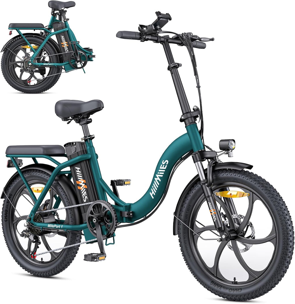 MilePort 1 Bici Elettrica Per Adulti, 36V 13AH Batteria Rimovibile 250w Motore Con 20 “*3.0” Fat Tire Pieghevole Bicicletta Elettrica, Velocità 25KM/H Gamma Fino a 100KM Città Pendolare Ebike