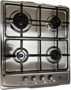 Piano Cottura 4 Fuochi 60 cm Da Incasso Inox Acciaio Liscio