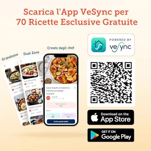 COSORI Friggitrice ad Aria 10 Litri, 8 in 1 Dual Blaze TwinFry con Doppio Cestello 5L &amp; 5L e Separatore Rimovibile, 2800W Air Fryer WiFi con Doppia Resistenza, 35 240℃, 70 Ricette Online, 4 8 Persone : Amazon.it: Casa e cucina
