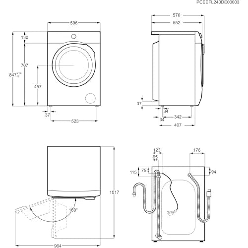 2025 Lavatrice AEG Serie 7000 ProSteam: funzione rinfrescante a vapore senza lavaggio, 9 kg, silenziosa, dosaggio automatico, risparmio energia A-20%, funzione aggiunta bucato, blocco acqua, 1400 giri/min, modello LR7GA70490