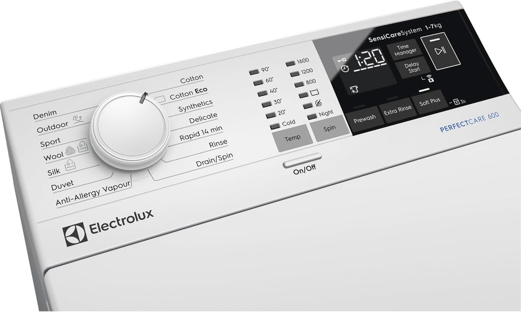 Electrolux Lavatrice a Carica Dall’Alto Serie 600 SensiCare 6 kg EW6T426A – Motore Inverter, Programma Vapore Anti-Allergy, Apertura Soft Opening, Display Touch, Classe Energetica A