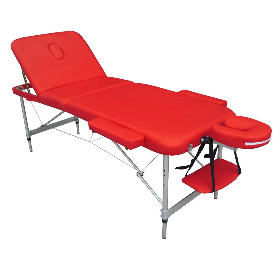 Lettino Massaggi Pieghevole in Alluminio – Portatile, Leggero, Altezza Regolabile, Schienale Reclinabile, 15 kg